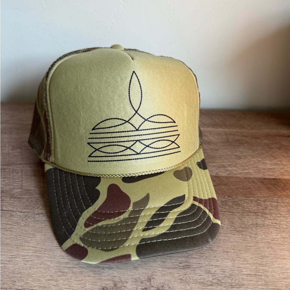Camouflage Trucker Hat with Graphic Design